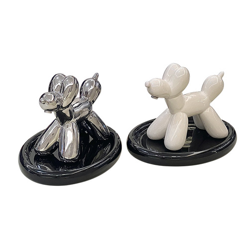 New electroplated puppy desktop storage rack, light luxury ceramic entrance key storage rack, high-value glasses rack