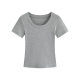 Blue Round Neck Short-sleeved T-shirt Women's Summer New Slim-fit Basic Slim-fit Base Shirt High-grade Solid Color Top