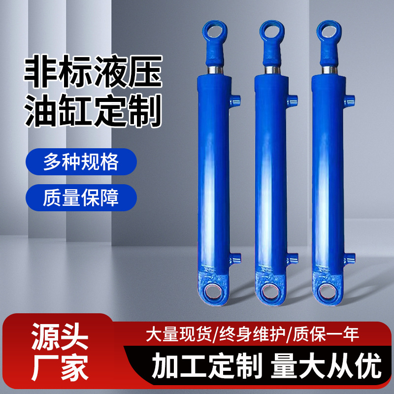 厂家供应非标液压油缸5吨法兰双向升降伸缩工程液压缸63HSG标准油
