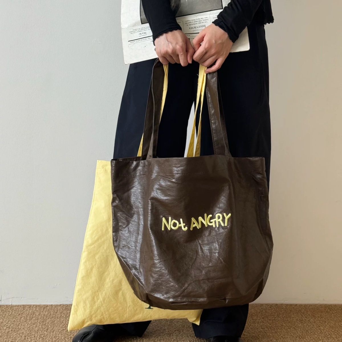 新品秋冬韩版大容量软皮托特包单肩包包休闲复古深棕通勤包学生包