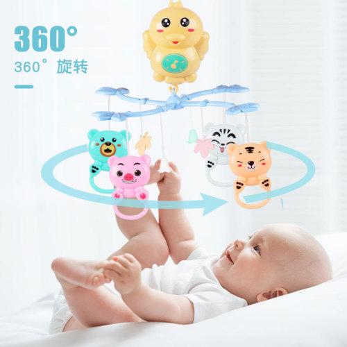 Baby Crib Toy, Newborn Baby Sleep Aid Rotating Remote Rattles Set, Soothing Music Toy, Best Selling