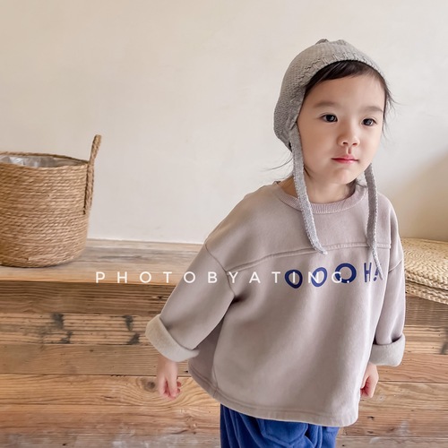  new children's clothing autumn and winter clothing children's winter Korean style fleece sweatshirt girls and boys bottoming shirt 21895