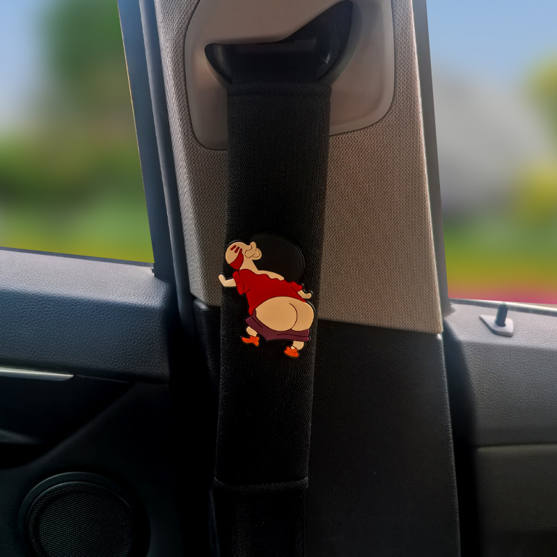 Cubierta de hombro con correa de coche Cubierta protectora de hombro de mujer de coche de dibujos animados lindo Four Seasons General Car Supplies Decoration