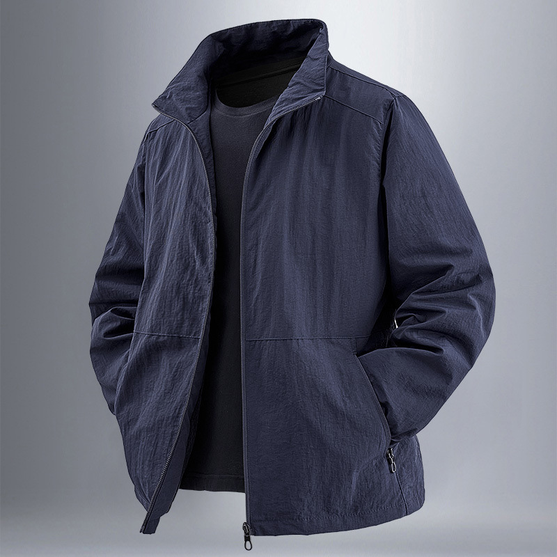 [Suministro directo de fábrica original] 2025 nueva primavera y otoño chaqueta de cuello alto chaqueta delgada para hombre primavera y otoño casual para hombre