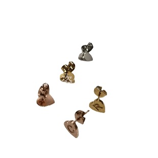 Fashion new titanium steel love stud earrings cut hollow gold heart-shaped stud earrings DIY stainless steel earrings earrings