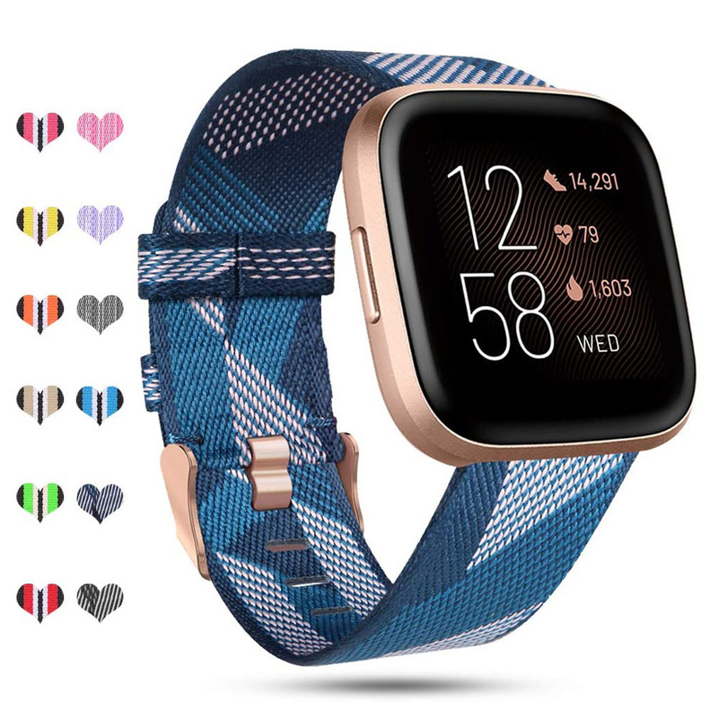 Fitbit Versa/Versa2/Versa Lite Nylon Strap Casual Denim Canvas Wristband Fitbit Versa/Versa2/Versa Lite Nylon Strap Casual Denim Canvas Wristband