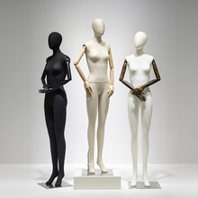 复古女装全身麻布实木手臂道具模特仿人体橱窗陈列包布拍摄展示架