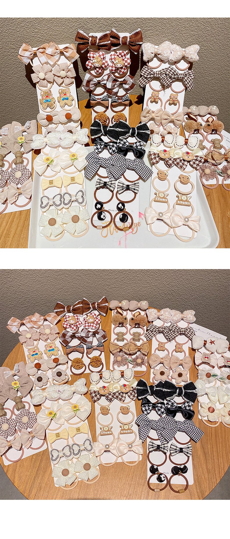 Milk brown ten-piece children's hair band high elasticity does not hurt hair rubber band hair rope tie hair cute baby hair accessories