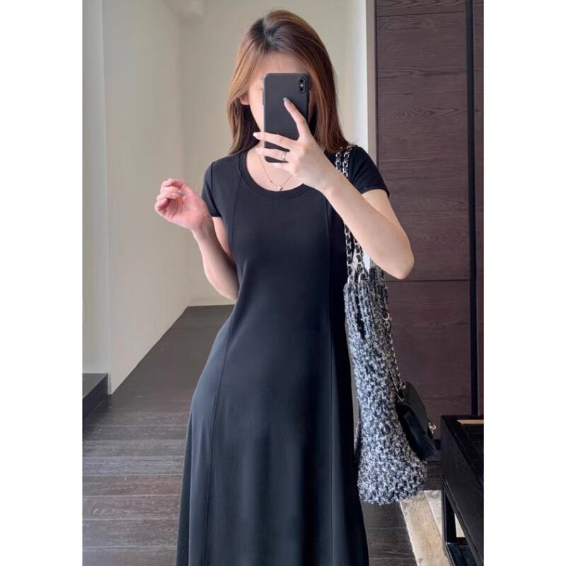 Three-Dimensional Cut Paper Figure Slimming Dress, Long T-Shirt Dress for Spring and Summer, New P0702L