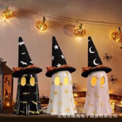 クロスボーダー新しいハロウィンゴーストランプ樹脂装飾魔女帽子ゴーストホーム装飾品お祭り雰囲気の装飾品