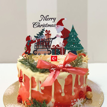 Merry Christmas圣诞蛋糕插牌亚克力蛋糕礼帽插件圣诞蛋糕装饰品