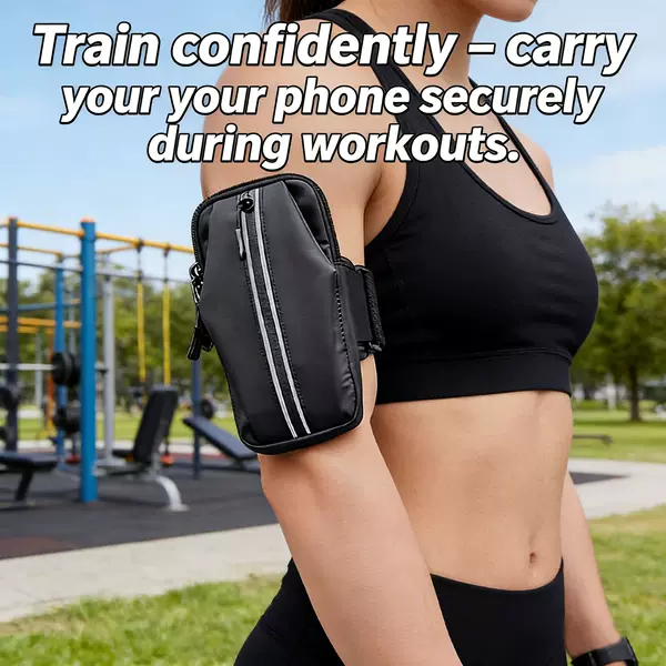 Breathable sports phone arm bag for men and women, outdoor cycling fitness arm storage pouch, portable close-fitting phone arm bag
