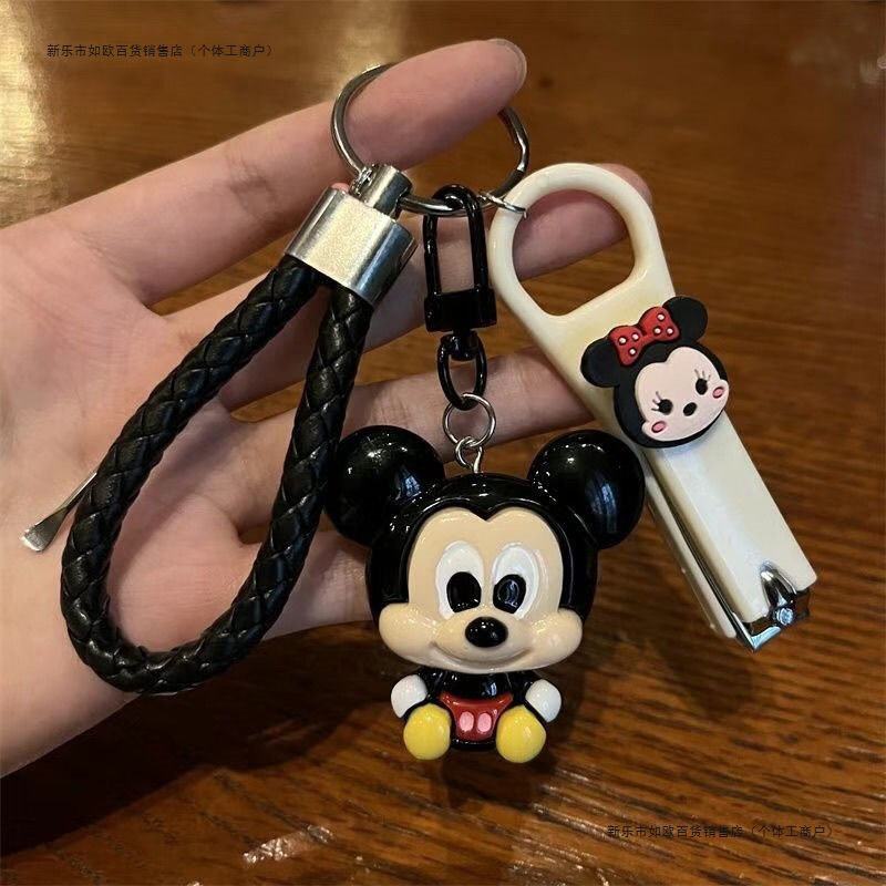 Mickey Creative Cute Keychain Nail Clipper Nail Scissors Korean Cartoon Ins Couple Keychain Pair of Pendants