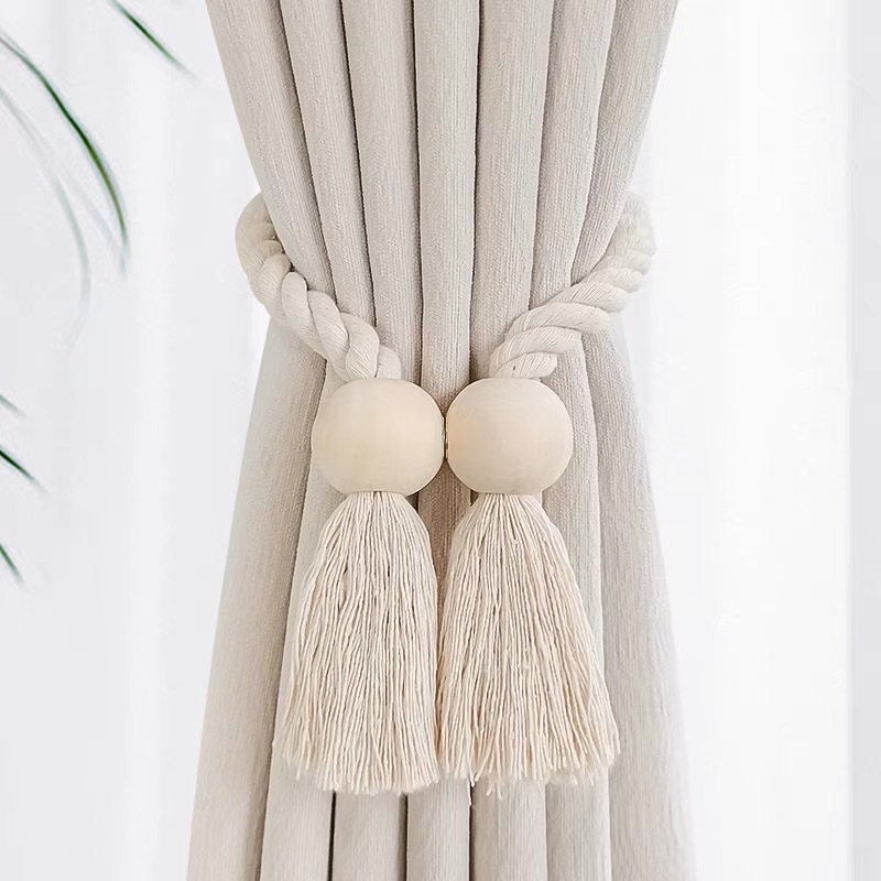 태슬 코튼 로프 볼-오프화이트