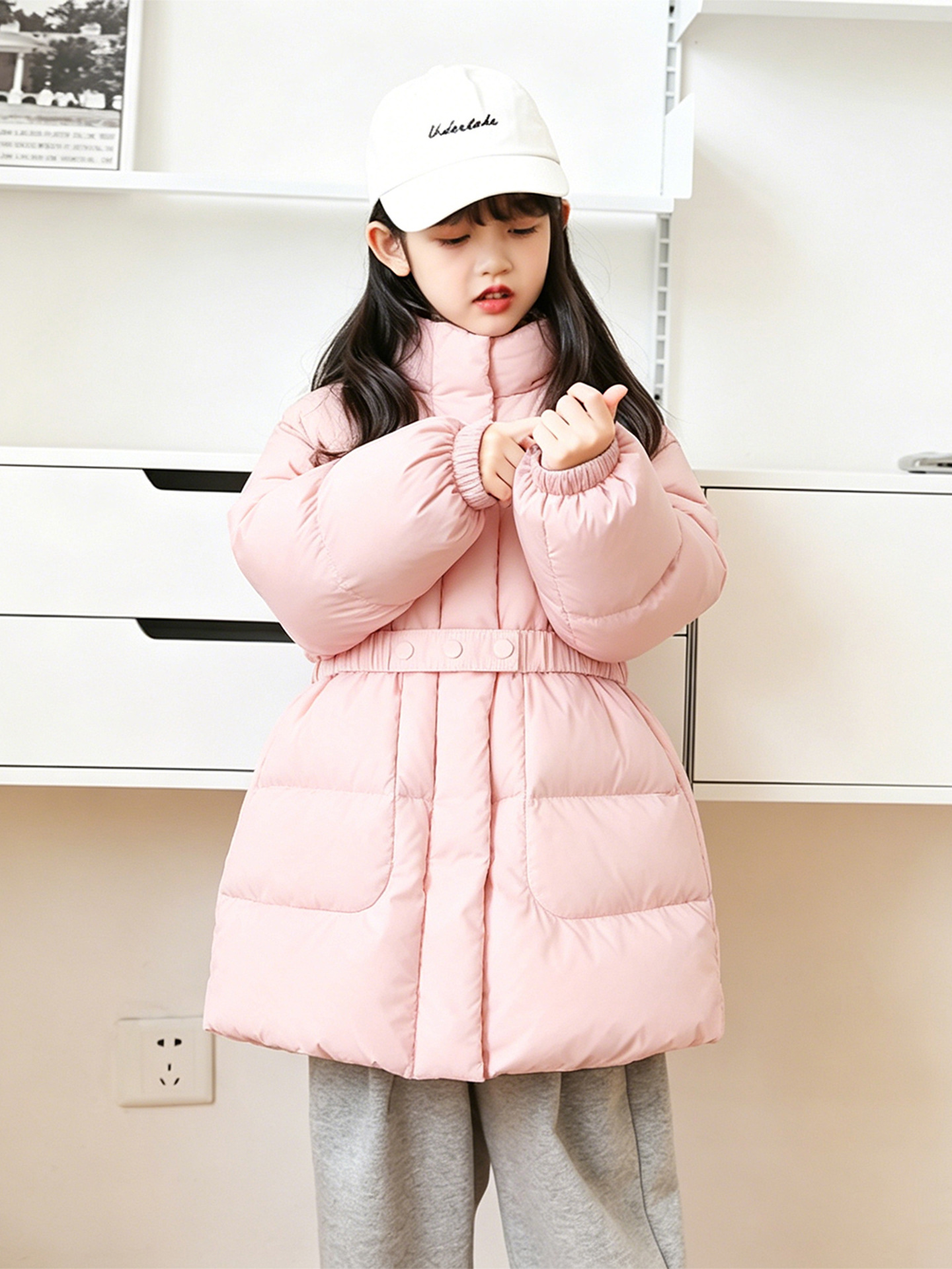 Winter children's velvet down jacket