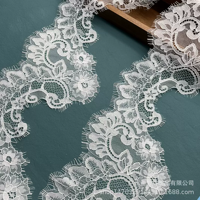 睫毛蕾丝条码花边无弹睫毛蕾丝15cm波边蕾丝睡衣裙摆蕾丝服装辅料