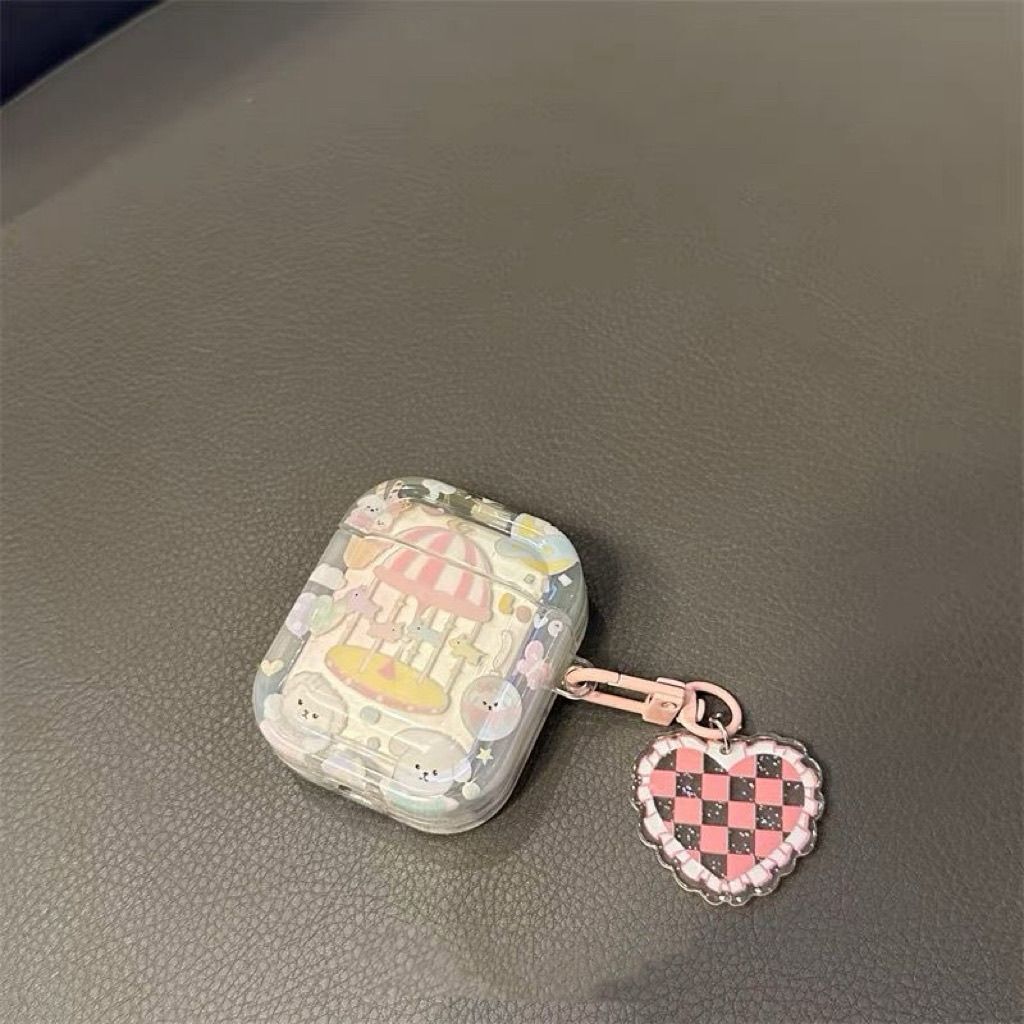 Carrusel de corazón de una niña para AirPodPro3 Apple estuche Bluetooth AirPods4 estuche de auriculares 2 generación image 1