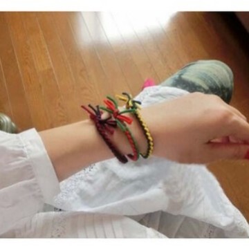 Woven children's elastic hairgrip handmade with bow