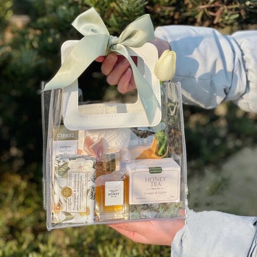 Children's gift bag baby kindergarten birthday party small gift accompanying gift bag transparent handbag packaging box empty