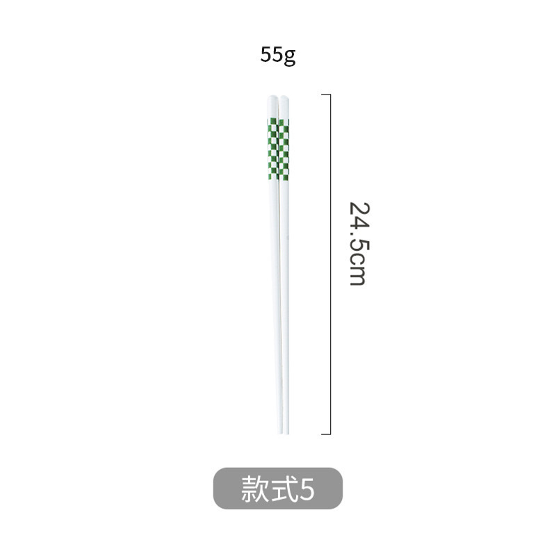 녹색 체크무늬 자기젓가락(10쌍)