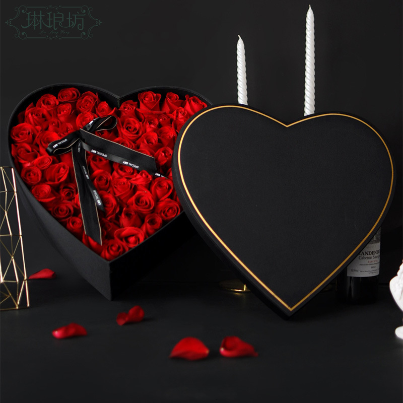 99 rosas caja de flores regalo embalaje de regalo caja de regalo de seda gran floristería material floral arreglo floral