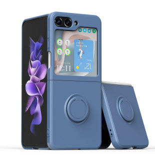 Suitable for Samsung Zflip5 Mobile Phone Case Foldableing Screen Design Integrated Ring Holder Car Magnetic Samsung Mobile Phone Case