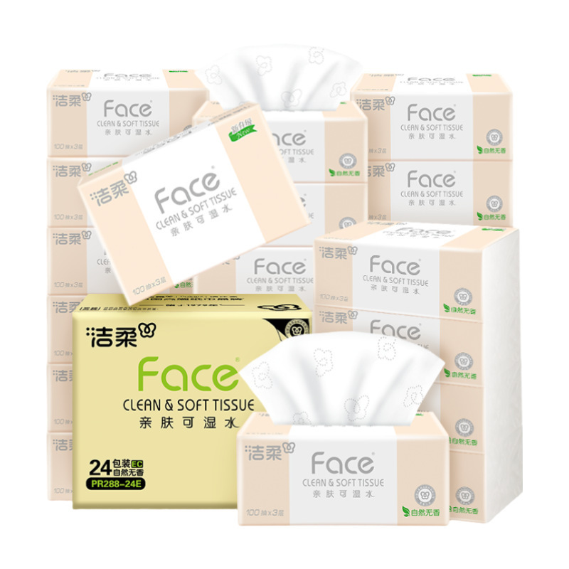Jierou ティッシュペーパー、百花の香りのトイレットペーパー、家庭用お手頃価格のフルボックス、ナプキン 24 パック、香りのフェイシャルティッシュ|undefined
