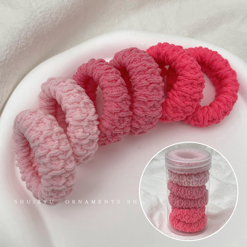 Cuerda para el cabello retro Maillard, temperamento femenino, cuerda para el cabeza duradera, banda de goma para el cabello de alta gama, tocado de lazo para el cabello de cola de caballo alta