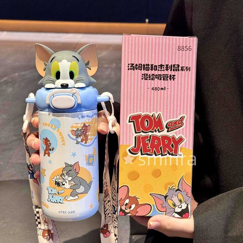 猫和老鼠儿童保温杯2025新款高颜值吸管水杯子男女生上学专用水杯|undefined
