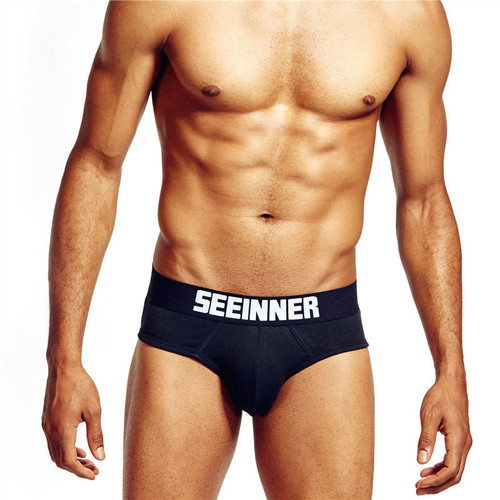 SEEINNER/SEEINNER men's low-waist sexy solid color pants pure white trendy U-convex breathable briefs