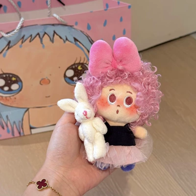 Dudu Cute Curly Hair, Pluş açarlıqlar - white-rabbit-powder-explosionpendant