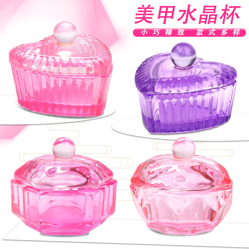 Mejor venta nueva taza de cristal Rosa arte de uñas de cristal taza de cristal con tapa de color plateado taza de cristal de color