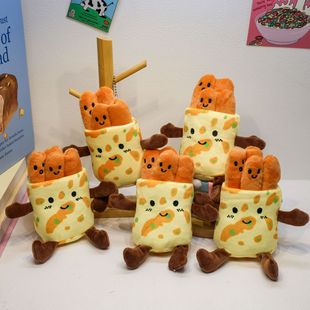 Cute and Fun Gourmet Pancake Keychain Pendant Creative Plush Couple School Bag Small Pendant Doll Doll