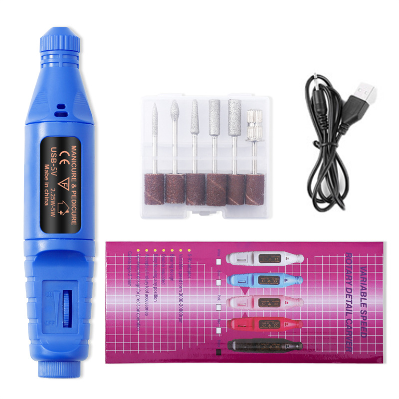 Versión mejorada nueva pluma de uñas máquina de pulir cable USB portátil manicura y uñas máquina de pulir herramientas de uñas ventas directas de la fábrica
