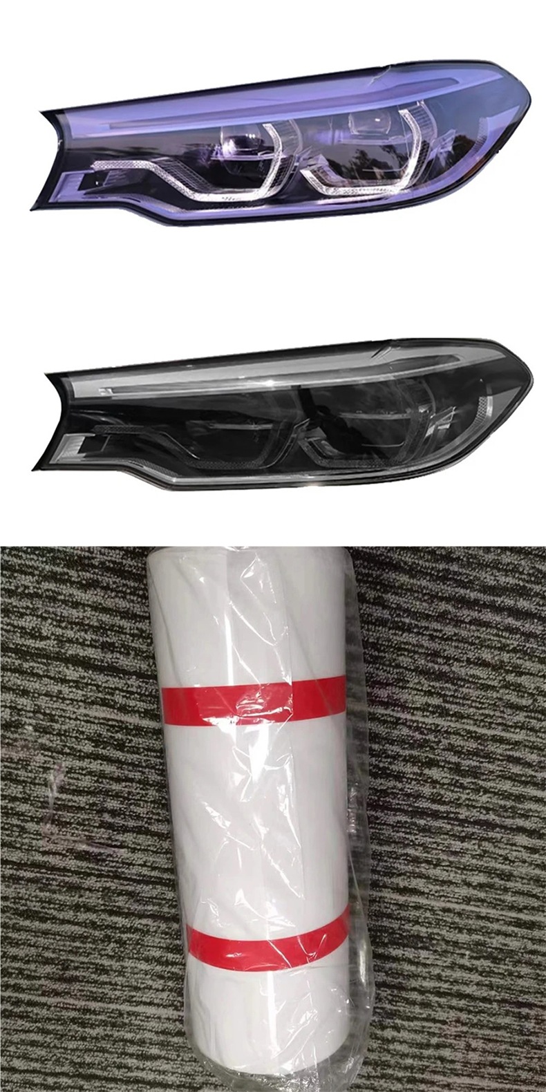 Car Imported Tpu Light Control Lamp Film Discoloration Headlight Blackening Taillight Discoloration Protective Film White to Purple Repair Scratches