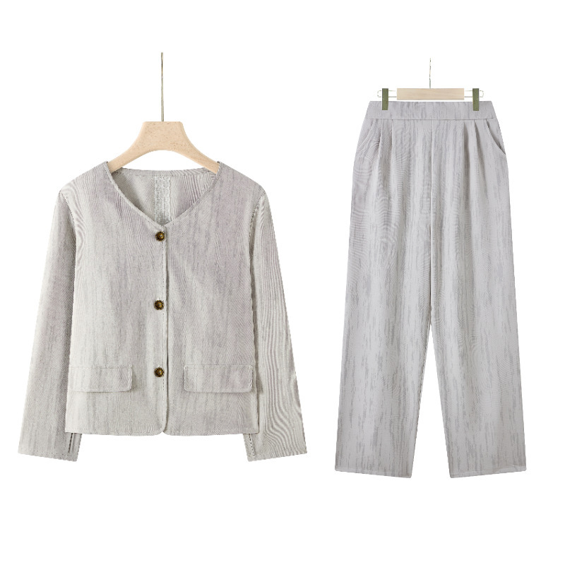 时尚女装大码宽松妈妈装套装女中老年女休闲两件套服装秋装衣服50|undefined