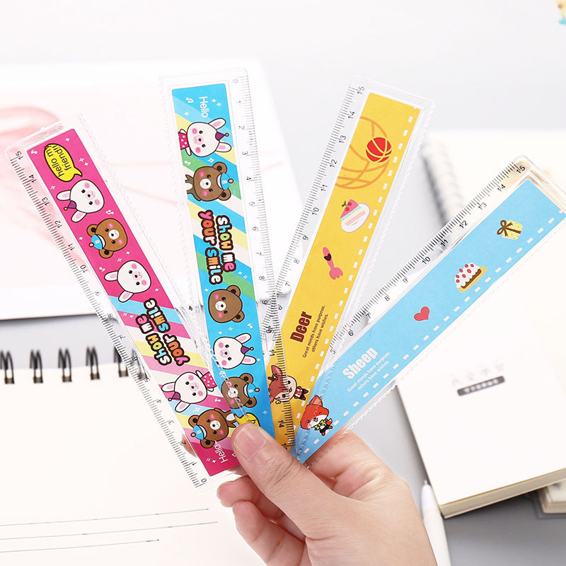 Ruler Student stationery children straight ruler wholesale wave ruler student 15cm ruler primary school student learning stationery