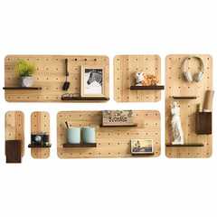 A5L nail-free and hole-free solid wood hole board accessories narrow size DIY shelf wall hanging rack for kindergarten