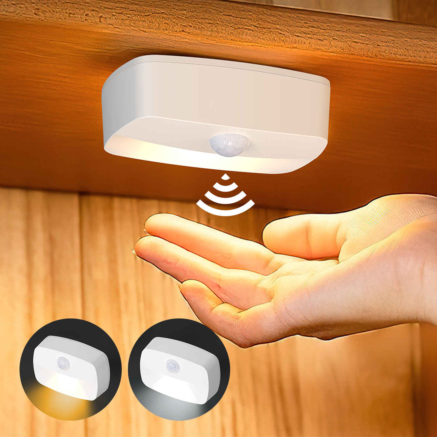 跨境无线智能LED人体感应小夜灯家居起夜床头家用厕所走廊衣柜