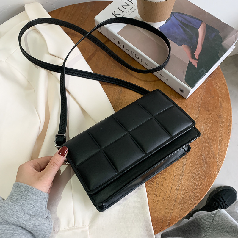 Simple Foreign Style Checkered Bag Female Urban Simple Fashion Small Square Bag Messenger Single Shoulder Bag