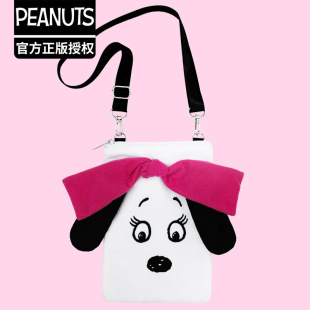 Genuine goods cartoon Snoopy plush embroidered mobile phone bag messenger bag shoulder bag halter card holder cute carry-on bag