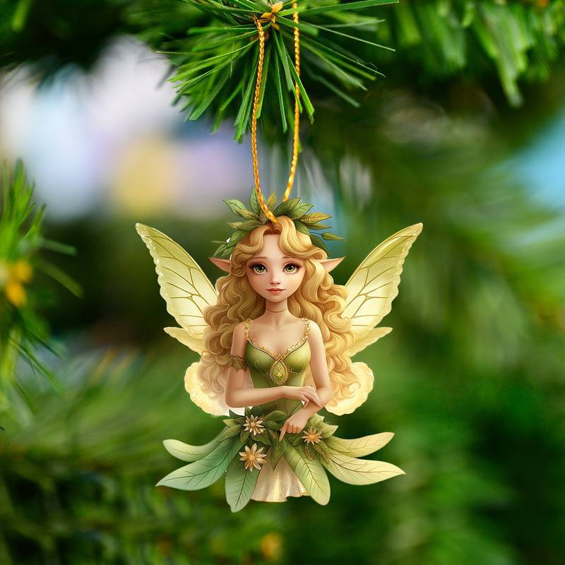 Navidad mariposa hadas colgante de árbol de Navidad acrílico plano transfronterizo automóvil espejo retrovisor decoración colgante