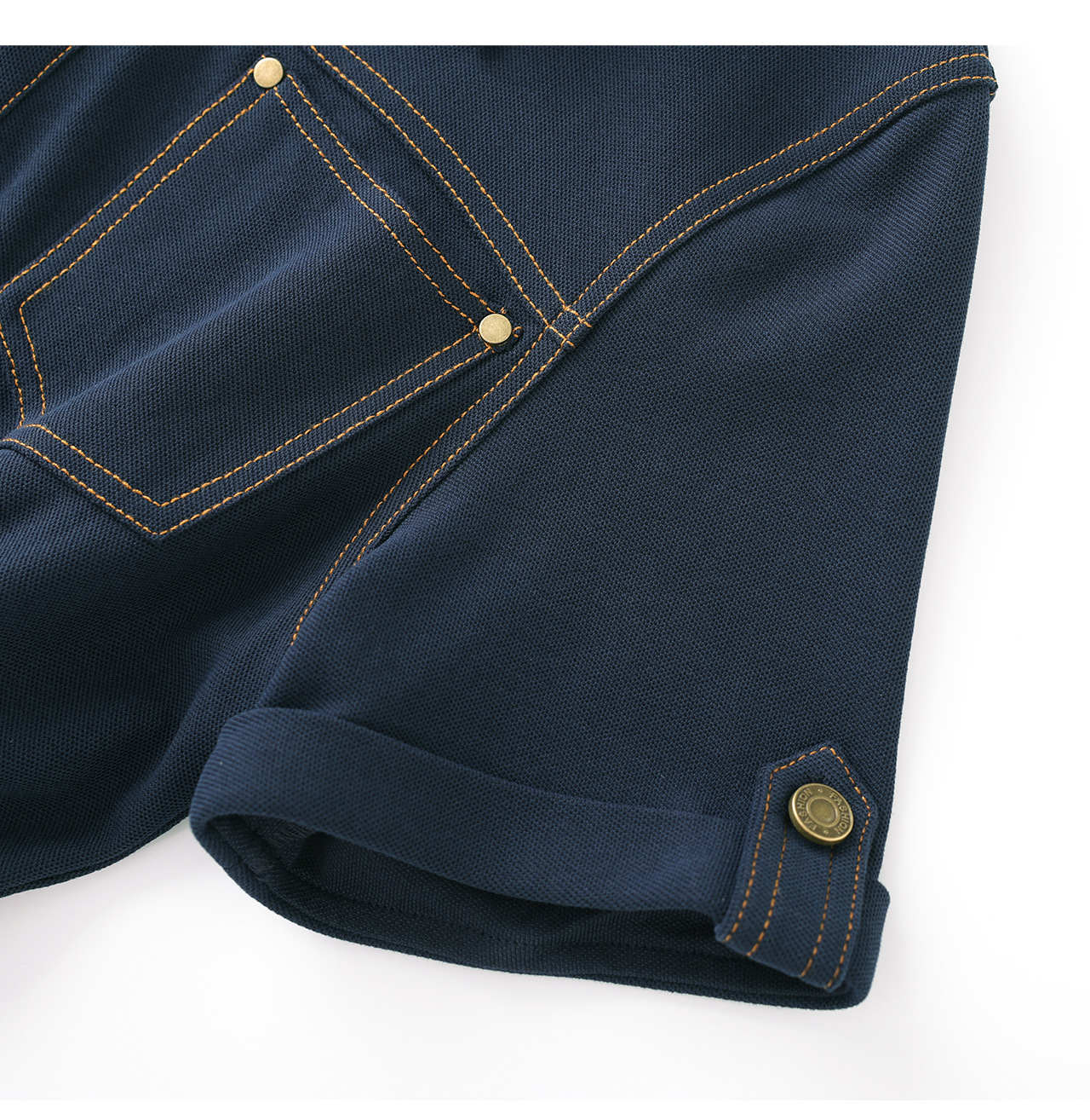 Đầm denim nữ cổ V eo cao tay ngắn dáng ôm — xanh lam chi tiết 19