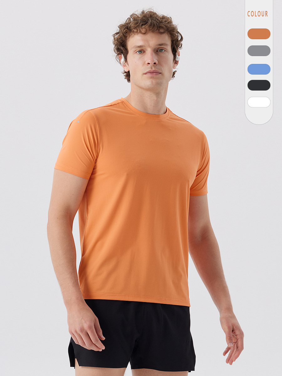 Lulu hombre deportivo de mangas cortas sueltas secado rápido chaqueta casual entrenamiento para correr ropa de entrenamiento de fitness ropa de tenis camiseta de cuello redondo