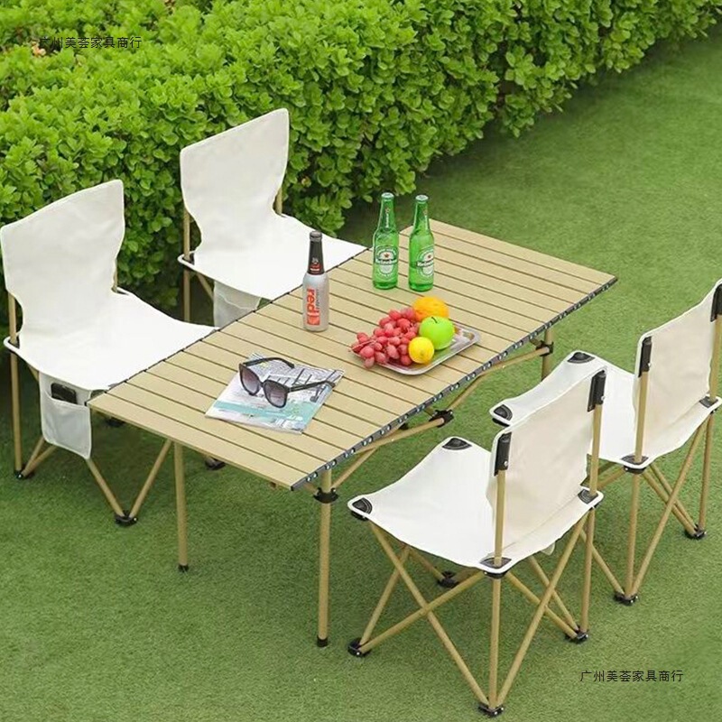 Outdoor Table and Chair Combination Camping Outing Folding Portable Folding Table Ultra-Light Folding Table and Chair Set Outdoor Table and Chair Combination Camping Outing Folding Portable Folding Table Ultra-Light Folding Table and Chair Set