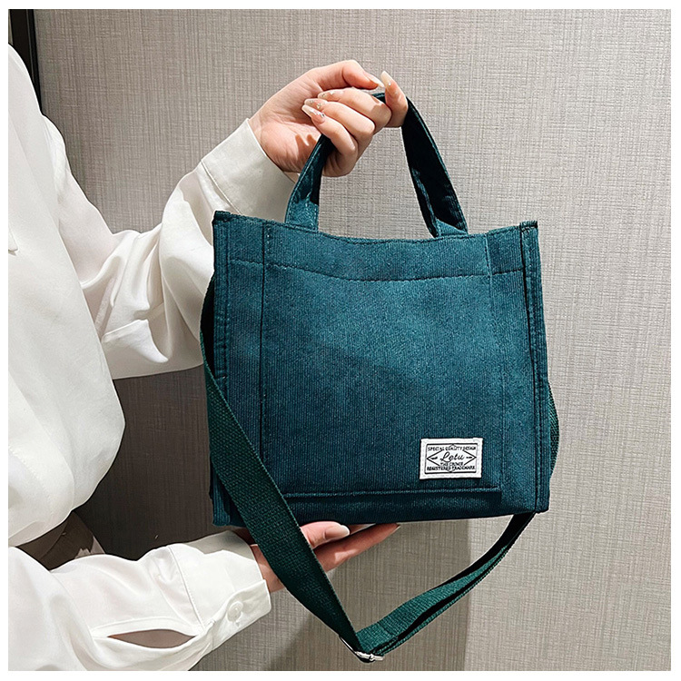 El otoño y el Invierno nuevo color de pana hombro bolsa de mensajero bolso de hombro tutorial bolsa de pana hombro Portátil Bolsa de la muchacha