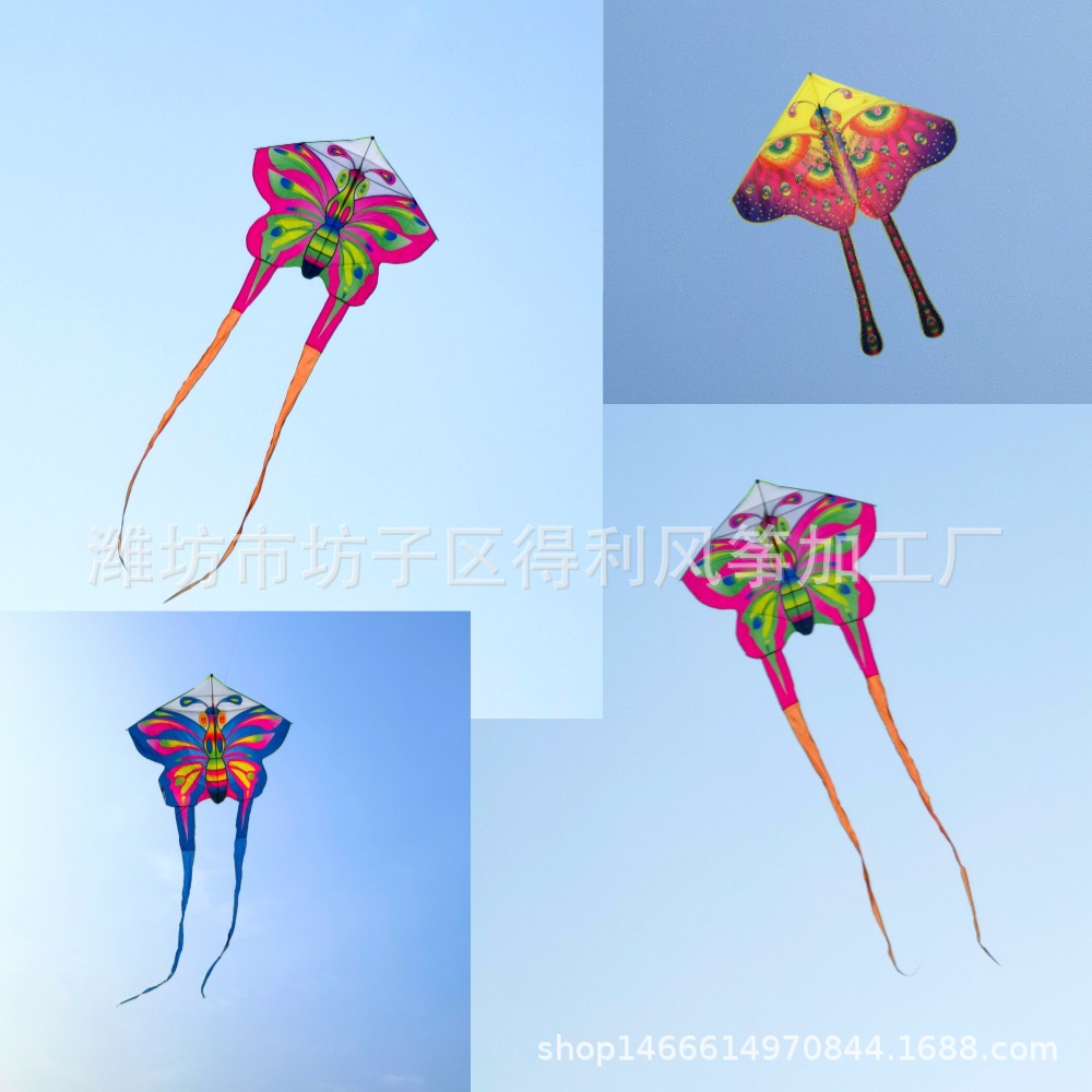 濰坊風箏新款蝴蝶風箏系列兒童卡通長尾風箏新手微風易飛廠家批發