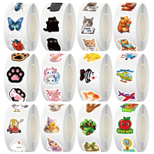 百款跨境卡通动物贴纸卷儿童奖励手账素材diy文具笔记本装饰胶带