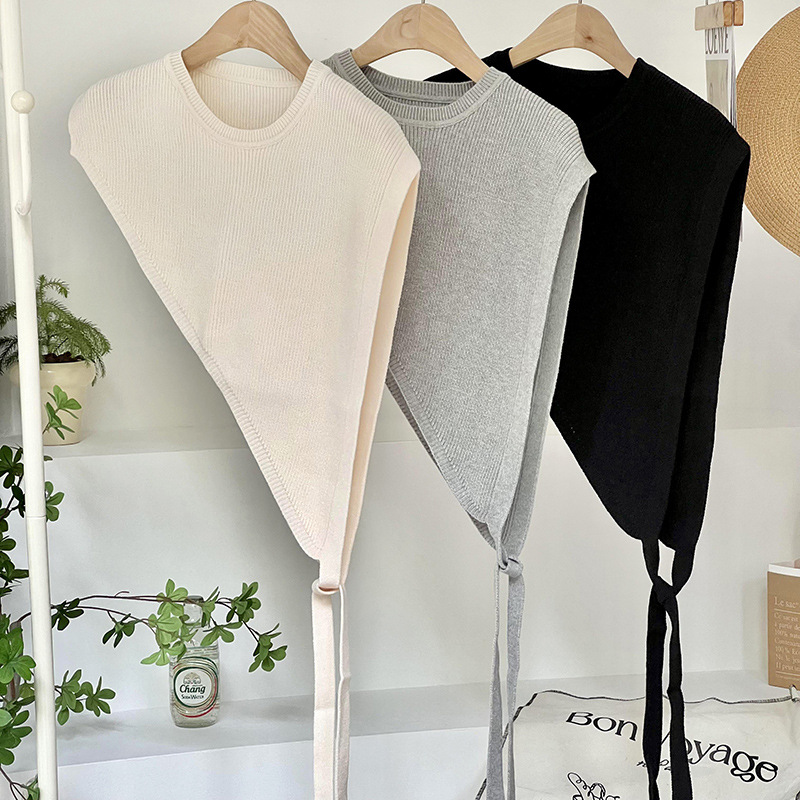 Chaleco de tejido con chaleco triángulo biselado estilo de color superpuesto se puede personalizar abrigo corto de invierno de alta calidad clips de caballo