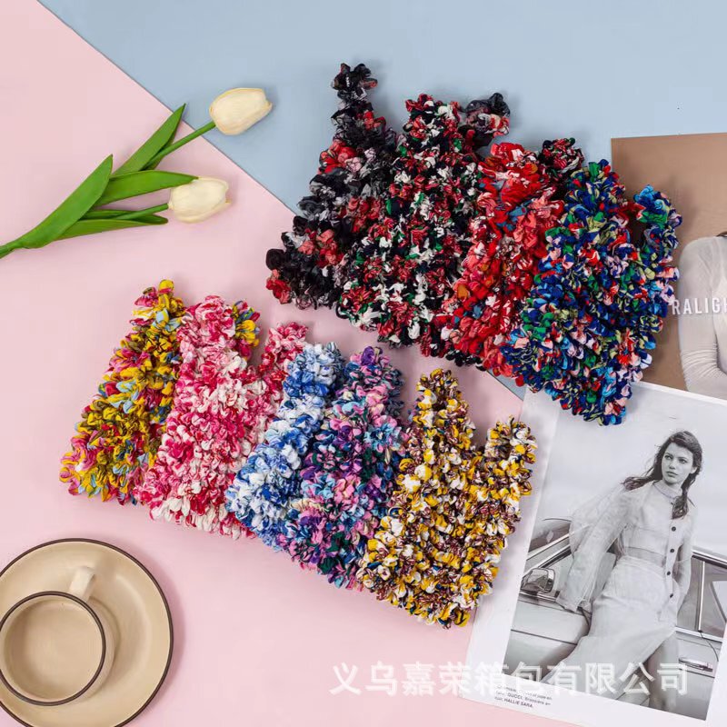 Zhao Rusi Same Style Flower Hippet Bag Sanpu Bag Pineapple Bag Magic Telescopic Bubble Bag Shrinkable Pleated Portable Style